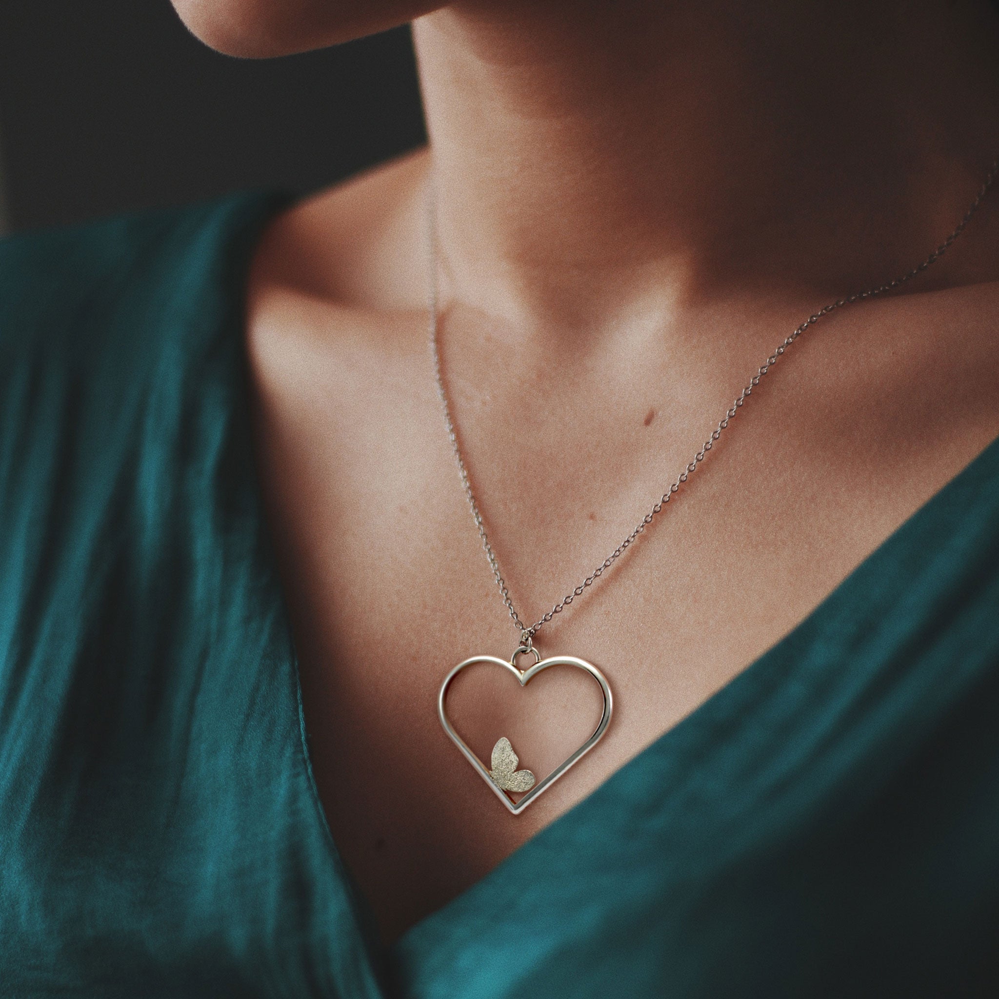 Butterfly Love Big - ciondolo con farfalla diamantata