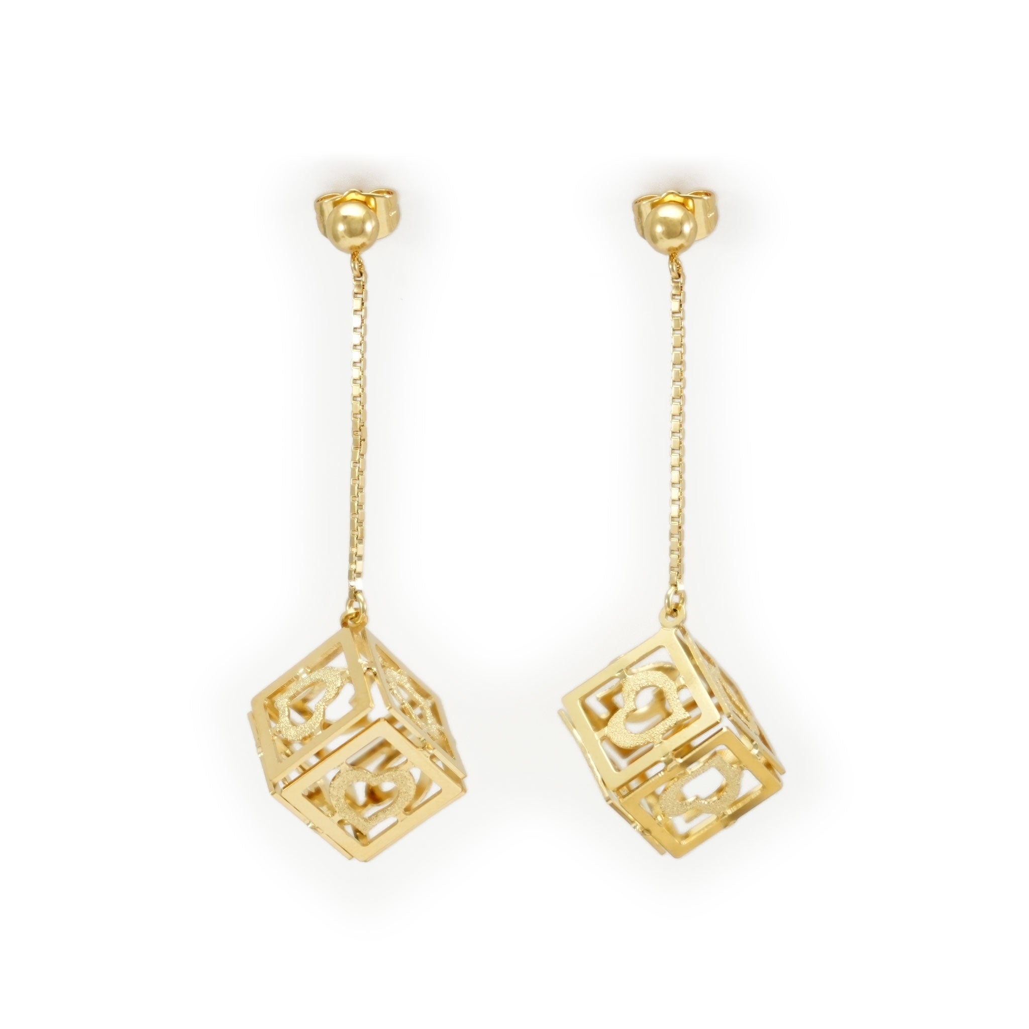 Kubo Libre - orecchini pendente cubo con cuore