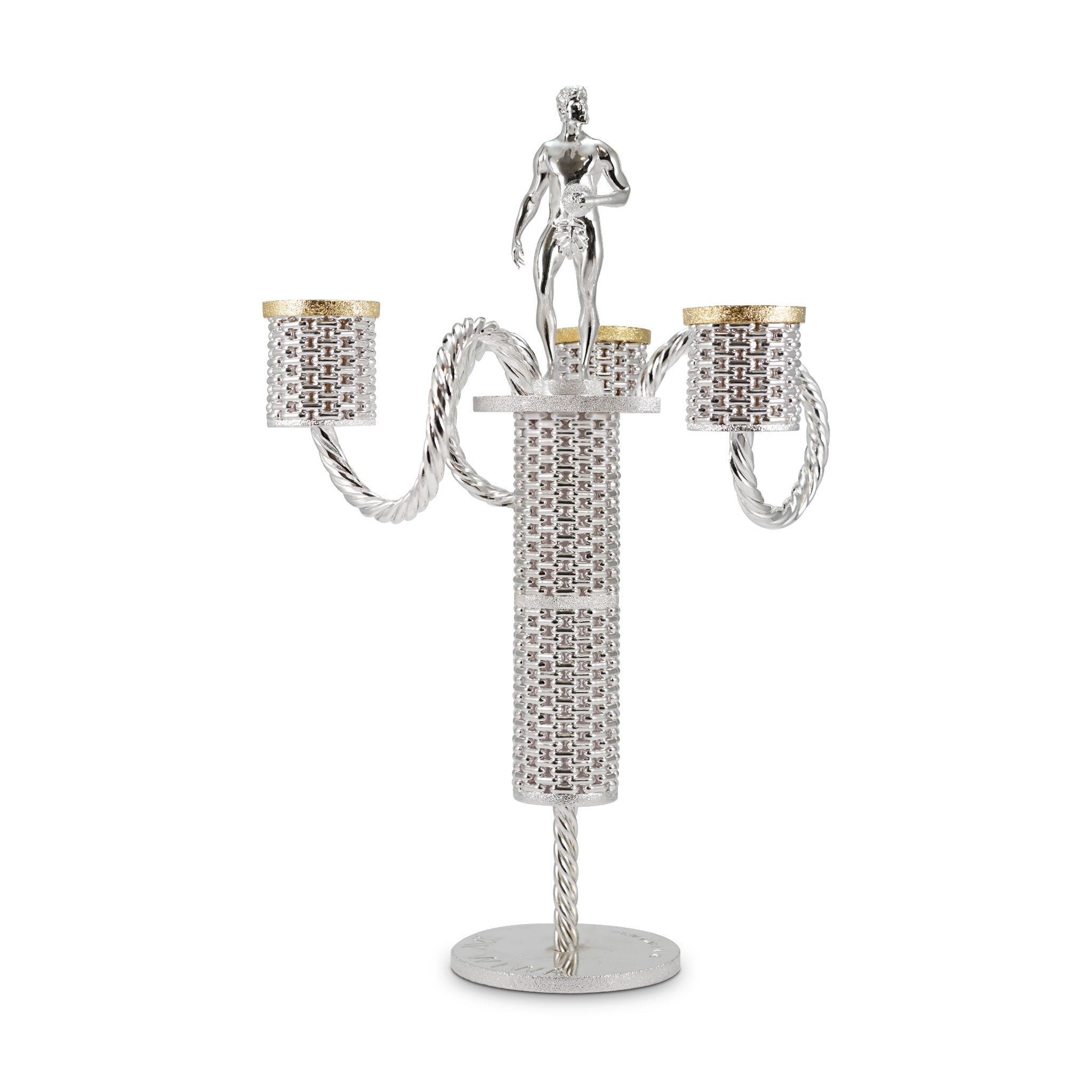 Charleston Adonis Ring - Candelabro 3 Fuochi con statua maschile