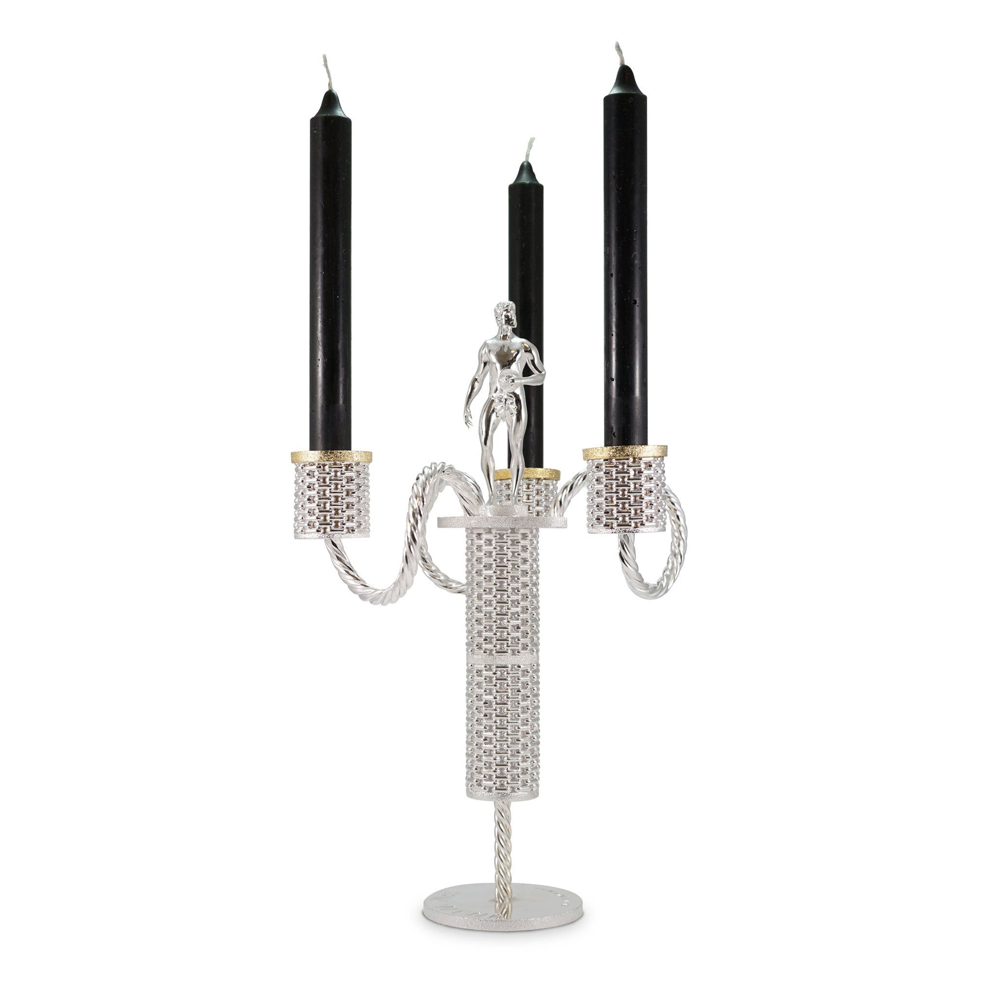 Charleston Adonis Ring - Candelabro 3 Fuochi con statua maschile