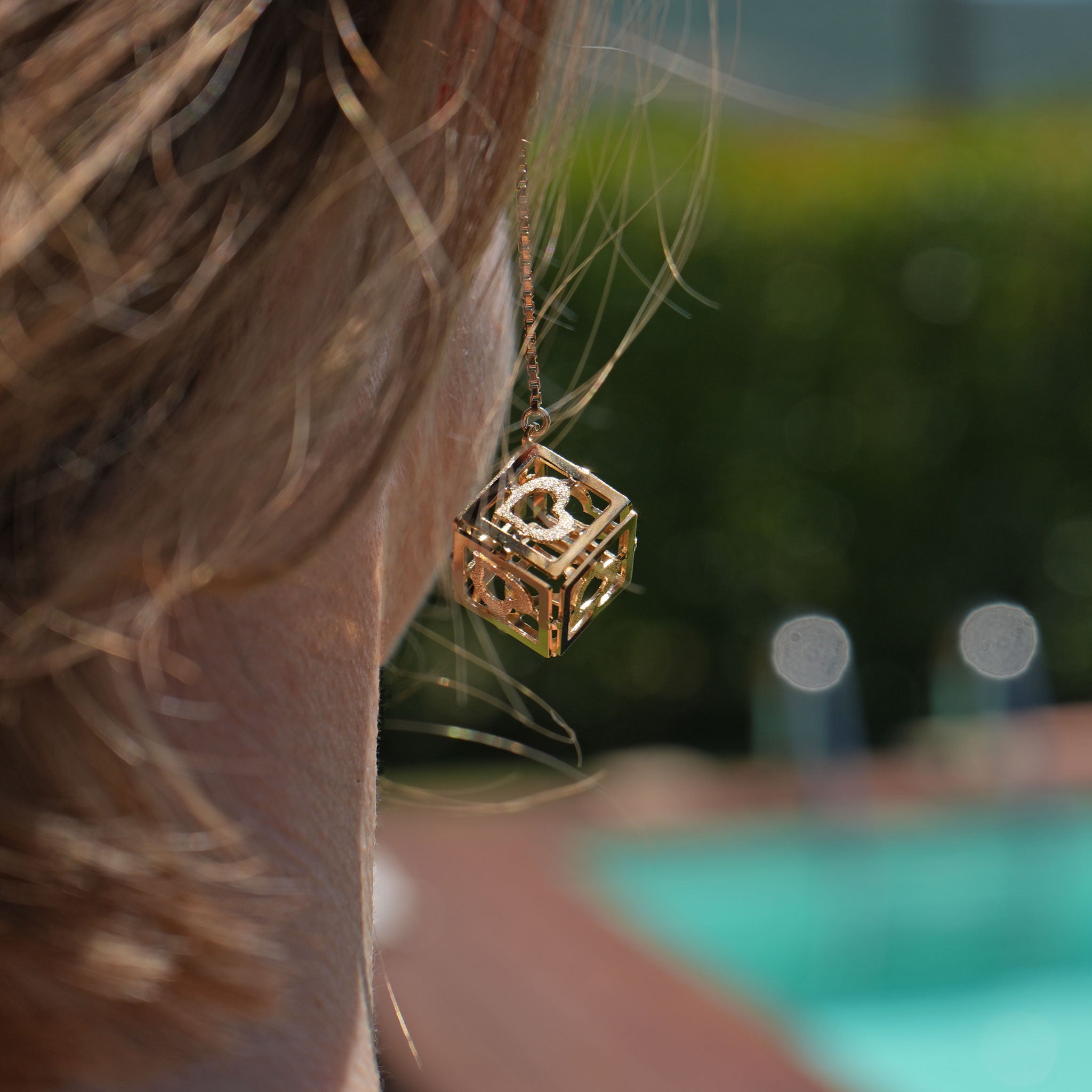 Kubo Libre - orecchini  pendente cubo con cuore