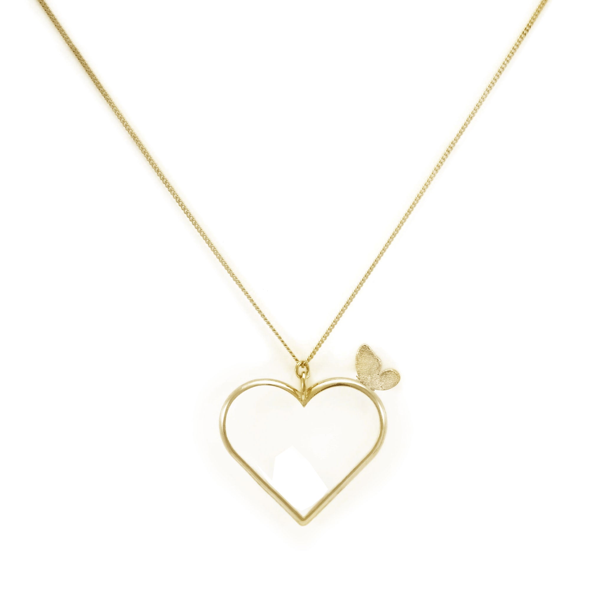 WW0070 Butterfly Love Big - ciondolo con farfalla diamantata