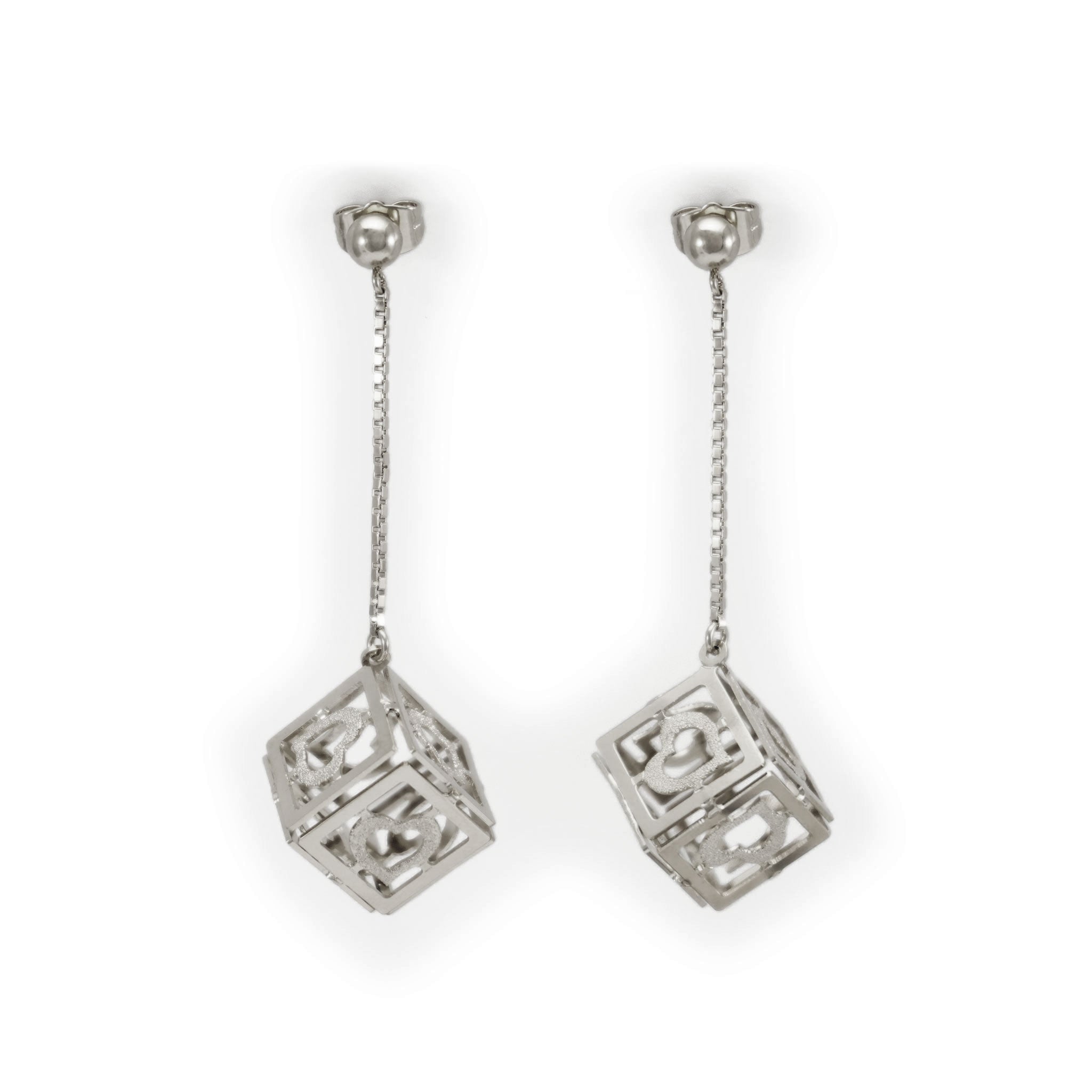 Kubo Libre - orecchini  pendente cubo con cuore